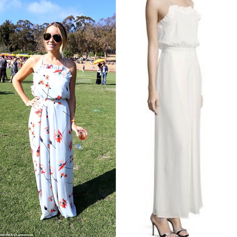 Paper Crown Anthropologie ‘Whitewater’ Sleeveless Gathered Jumpsuit Ivory Sz 10